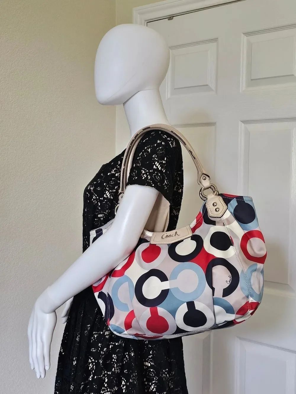 Coach Ashley Op Art Scarf Print Tote
